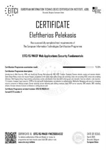 Certificate: Web App Security Fundamentals – Pelekasis